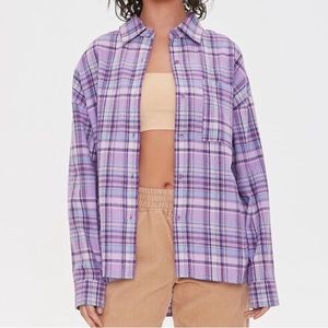 Forever 21 Lavender Plaid Button Shirt